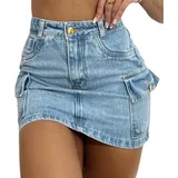 Mini Saia Jeans Cargo