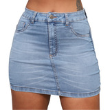 Mini Saia Jeans Cintura