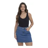 Mini Saia Jeans Cintura