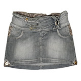 Mini Saia Jeans Cinza