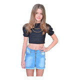 Mini Saia Jeans Infantil