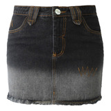 Mini Saia Jeans Preto