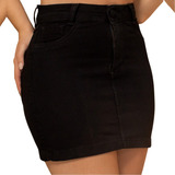 Mini Saia Preta Jeans