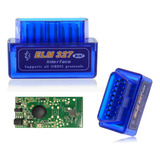 Mini Scanner Elm327 Entrada Bluetooth Obd2 Versão 1 5 Azul