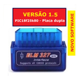Mini Scanner Veicular Para Obd2 Versão Bluetooth 1 5 Azul 