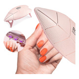 Mini Secador Cabine De Esmalte Unhas Gel Luz Led Uv Portátil Cor Rosa 110v 220v