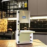Mini Serra Fita Elétrica De Bancada Corta Carne Com Osso Doméstica Cricri Máquina De Serrar Cortar Pequena Portatil De Mesa Profissional Porta Inox Para Peixe Frango Bovinos Congelada Açougue