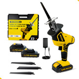 Mini Serra Poda Elétrica Bateria 21v Portátil Cor Amarelo Preto 110v 220v