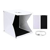 Mini Stúdio Fotográfico 40x40 Dobrável E Portátil T Photo Cm Com 2 Fundos Preto E Branco Fita Led Fonte De Alimentação USB