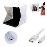 Mini Studio Fotográfico Box Portátil Estúdio Led Com Fundos