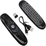 Mini Teclado Air Mouse Wireless 2-4GHz Com LED RGB - Controle Sem Fio Para Smart TV- Android- PC- Notebook- Projetor E Mais-