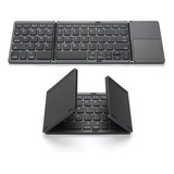 Mini Teclado Bluetooth Dobrável Portátil Ultrafino K Cor Preta