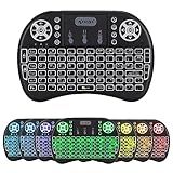 Mini Teclado Bluetooth Sem Fio Wireless Touch Pad Led Iluminado Rgb Pc Notebook Celular Smart TV Xbox Series X S PS3 PS4 PS5 -Preto-
