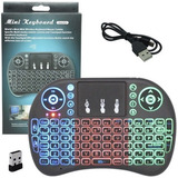 Mini Teclado Bluetooth Wireless Sem Fios Mouse Led Tv Smart