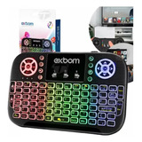 Mini Teclado Controle Sem Fio Led Para Tv Box Smart Tv Pc