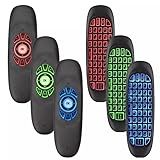Mini Teclado Sem Fio Air Mouse Remoto 2 4 GHz Retroiluminação RGB Para Android TV Box Smart TV PC