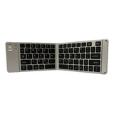 Mini Teclado Sem Fio Bluetooth Universal Dobrável Portátil Cor Prateado