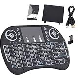 Mini Teclado WiFi Bluetooth Controle Wireless 7 Cores LED Touch Screen TV Celular Tablet Notebook PC