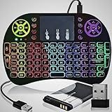 Mini Teclado Wireless Bluetooth Keyboard Sem Fio Com Touchpad Com Led Usb Android Console E Tv