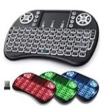 Mini Teclado Wireless Sem Fio Led 2 Em 1 Wifi E Bluetooth TouchPad DPI Ajustável Celular Pc Android Tv Smart Sensível Inteligente Com Teclas Multimídia E Teclas De Controle De Jogos De PC