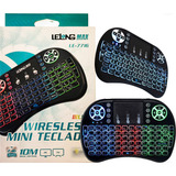 Mini Teclado Wireless Sem Fio Led Controle Smart Tv Box