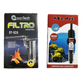 Mini Termostato Aquecedor E Filtro Para Pequenos Aquarios