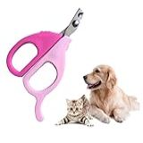 Mini Tesoura Cortador De Unhas Pet Para Gatos Aves Roedores Cães Pequeno Porte Com Dedeira Rosa