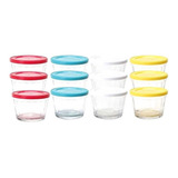 Mini Tigela Pote Papinha Sobremesa Vidro E Tampa 150ml 12un