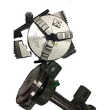 Mini Torno placa 130mm 4castanha eixo flange polia Mancais