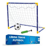Mini Trave De Futebol Kit Com Bola E Bomba P Brincar Gol