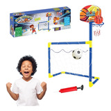 Mini Trave Futebol Infantil Golzinho Cesta Basquete Portatil