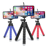 Mini Tripé Flexível Celular Cor Vermelho