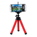 Mini Tripé Flexível Suporte Para Celular E Câmera   Vermelho