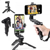 Mini Tripe Mesa Pistola Grip Mao Celular Camera Adaptador