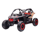 Mini Utv Carro Can Am Maverick Elétrico 24v Infantil Jipe Buggy Led Som Usb Importway Bw238 Controle Cor Preto