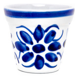 Mini vaso Cachepot Em Porcelana Azul Colonial 6 5 Cm