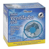 Mini Ventilador De Mesa Usb Western Azul Calor Abafado Cor Das Pás Prata Diâmetro 149 Cm Material Das Pás Alumínio Quantidade De Pás 4 0