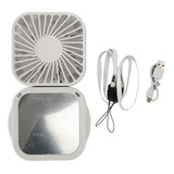 Mini Ventilador Espelho Recarregável Portátil Ajustável 