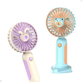Mini Ventilador Portátil Recarregável Com Suporte Celular Cor Rosa