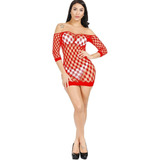 Mini Vestido Arrastao Sexy
