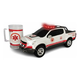Mini Viatura Ambulancia Samu S10 Giroflex Sirene Strobo