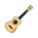 Mini Violão 28cm Brinquedo Musical Infantil 4 Cordas Plástico Violãozinho Marrom Claro