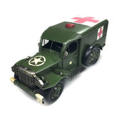 Miniatura Ambulância Wc54 Militar Em Metal Rústico Decoração