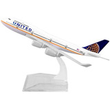 Miniatura Avião Comercial Metal United Airlines