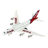 Miniatura Avião De Fricção Com Luz E Som De Metal
