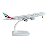 Miniatura Avião Emirates Boeing 777 Metal 20cm Colecionador