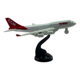 Miniatura Avião Metal Boeing Airbus Tam 14cm Comercial Cor Branco
