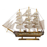 Miniatura Barco Madeira Decoração Grande Navio Veleiro 78cm
