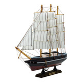 Miniatura Barco Navio De Madeira Veleiro Decorativo   22cm