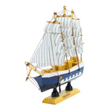 Miniatura Barco Navio De Madeira Veleiro Decorativo 29cm